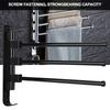 Home Hotel Badezimmer Raum Aluminium Beweglich Mehrfachstangen Handtuchhalter Halter AufbewahrungsorganisatorSchwarz 3