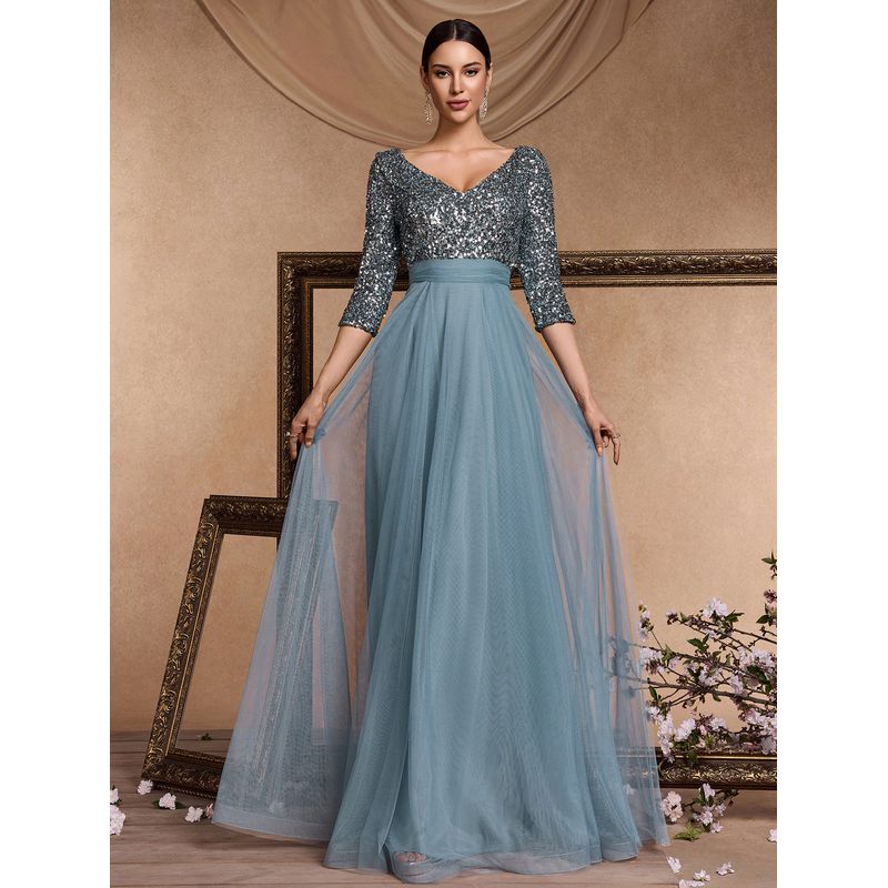 Ball Gowns, Fashionable Party Dresses, Cocktail Dresses, Long Dresses for Gatherings Peacock Blue S