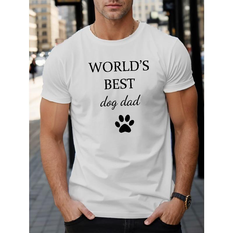 

European sizes WORD s BEST DOG DAD Men s Short Sleeve T-shirt Summer T-shirt Top 4XL білий
