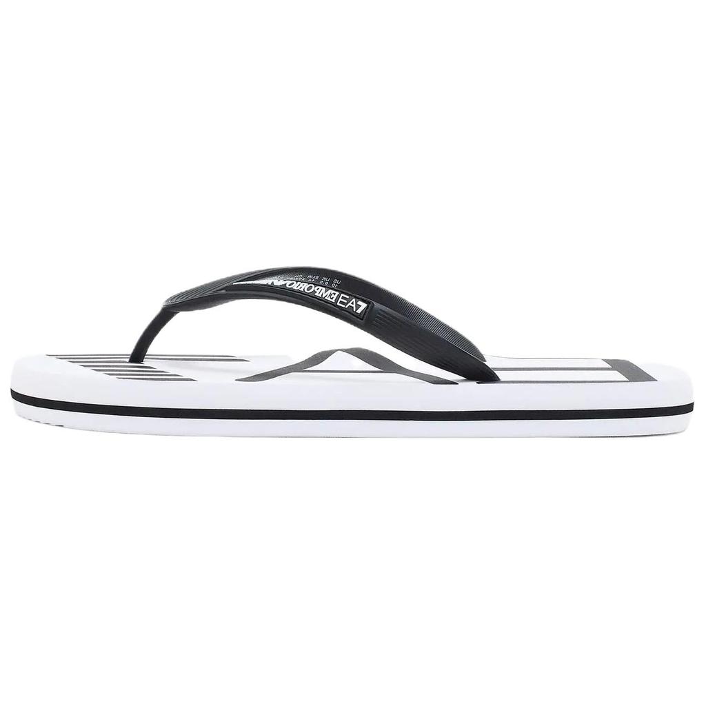 Emporio Armani EA7 Round Toe Flat Color Block Beach Sandals Flip Flops 2.4cm Unisex Sandals White 7X000659AF22188MZ021