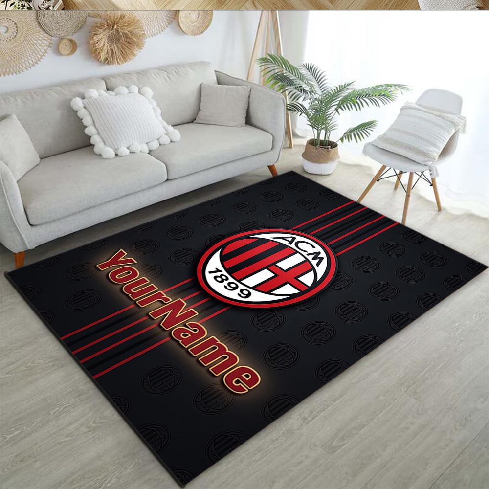 Ac Milan Customize Text Carpet Perfect for Kitchen Outdoor Dining Room Playrooms Anti-slip Rug Office home decor Perfect Gift for Women/Men