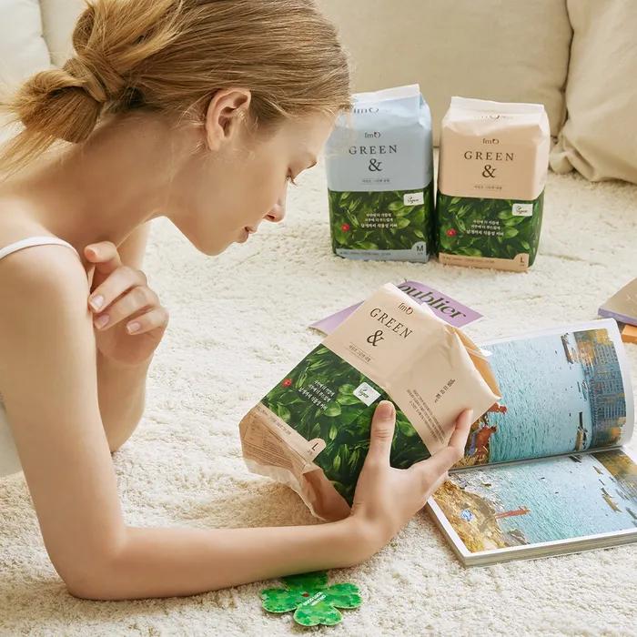 

[Веганская Экологичная Гигиеническая Прокладка] Я Oh Green & Гигиеническая Прокладка Большой Вместимости Большая 24 шт.