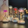 Eternal Flower Simulation Flower Luminous Glass Lampshade Gold Foil Rose Mother's Day Birthday Gift Decorative Night Light
