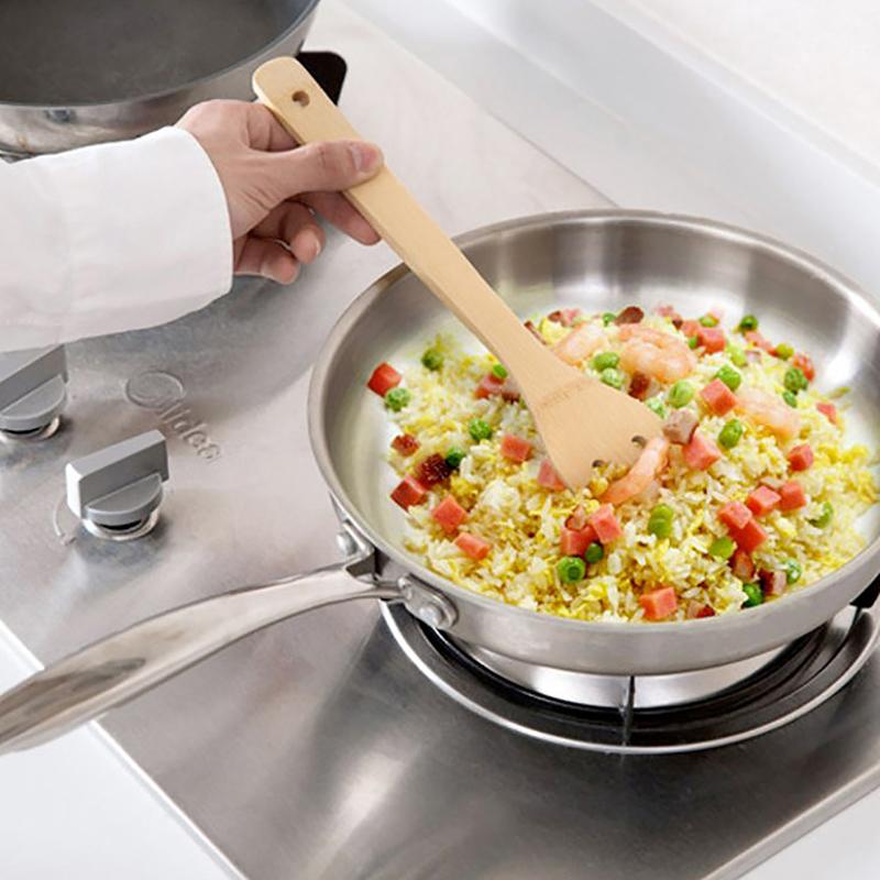 Küchenset, Bambus, antihaftbeschichtete Bratpfanne, Spatel, Bambus-Reislöffel, Spatel, hochtemperaturbeständiges Kochwerkzeug