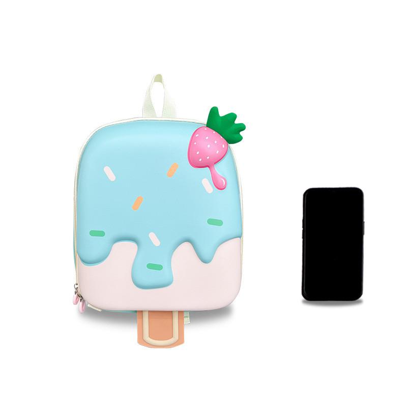 Adorable Korean Style Kids Backpack Lightweight Cartoon Ice Cream Eggshell Design