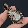 K2 Azurite Pendant Gemstone Jewelry, 999 Copper Wire Wrapped Pendant, Handmade Jewelry Birthstone Pendant, Gift For Him
