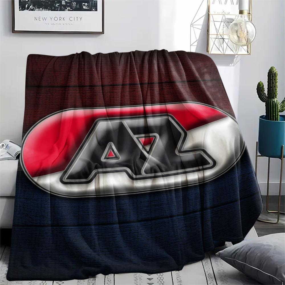 1 Stück AZ Alkmaar Aufdruck Flanelldecke, Hohe Qualität, Bequem für alle Jahreszeiten, Heimdekoration, Wärme und Komfort, Perfekt für Weihnachtsgeschenke