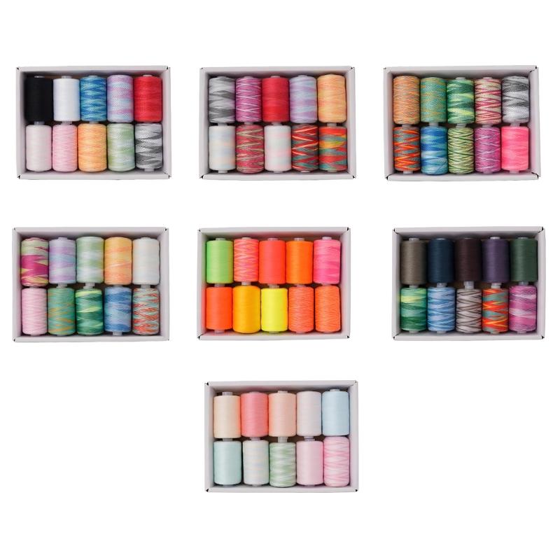 High Strengths Polyester Sewing Thread 8 Color for Fabrics Industrial Machine Use Sturdy Stitching