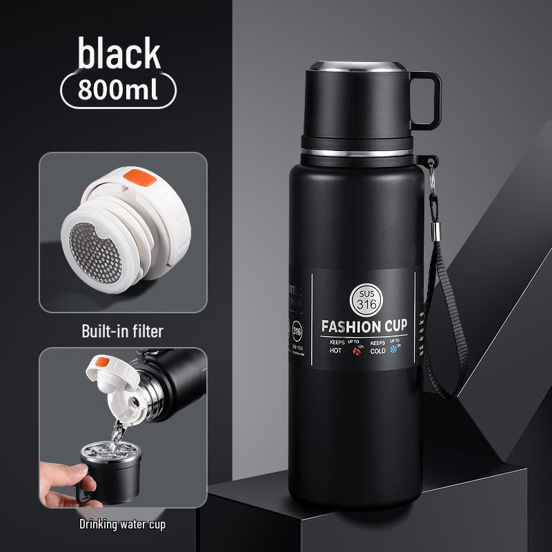 Large Capacity 304 Stainless Steel Insulated Portable Thermos Cup with Tea Separation