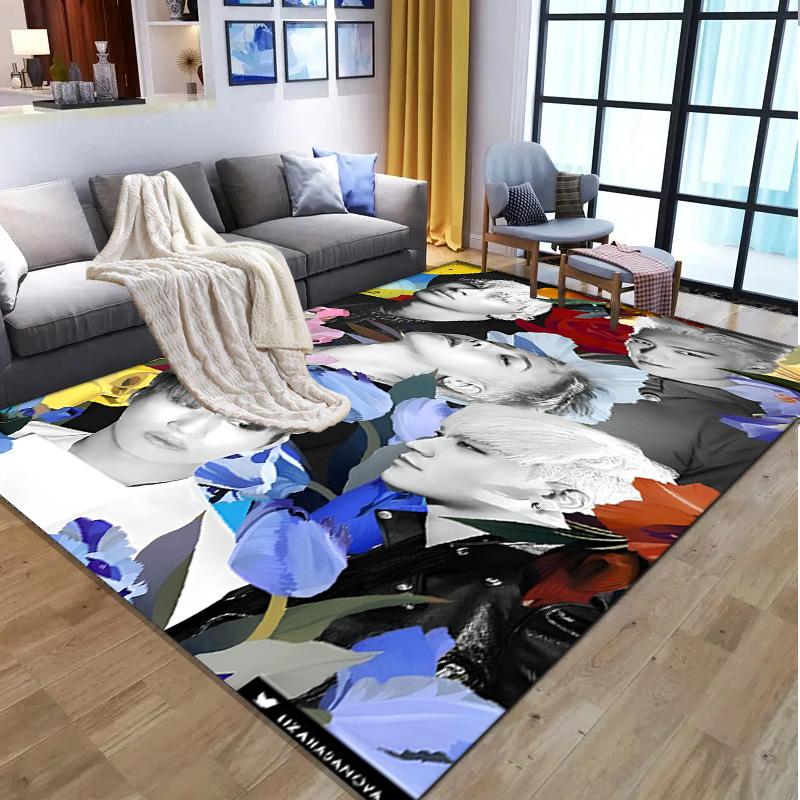 BIGBANG Pattern Rug, Indoor/Outdoor Mat, for Picnic, Gameroom, Bedroom, Office, Living Room, Home Decor Carpet, Birthday Gift