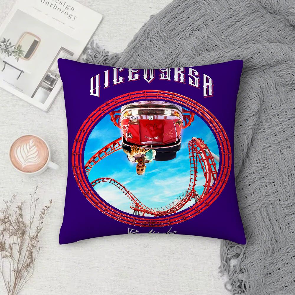Rauw Alejandro Playa Saturno Singer Pillow Case Square DoubleSided Printing Sofa Cushion Cover Pillowcase Bedroom Bedside