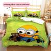 Minions Pattern Bedding Quilt Set  Home Decoration  Gift (1 * Duvet Cover + 2 * Pillowcase  Without Core)