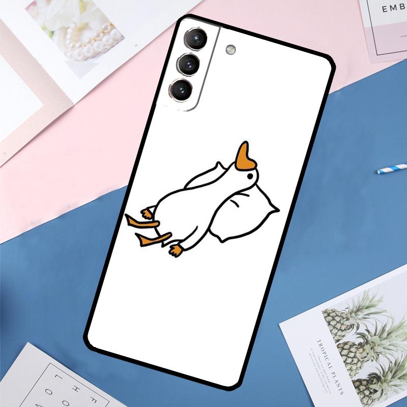 Cartoon Duck Knife Case For Samsung Galaxy S24 Ultra S21 S22 S23 S25 Ultra S9 S10 Plus S20 FE S25 FE Back Cover
