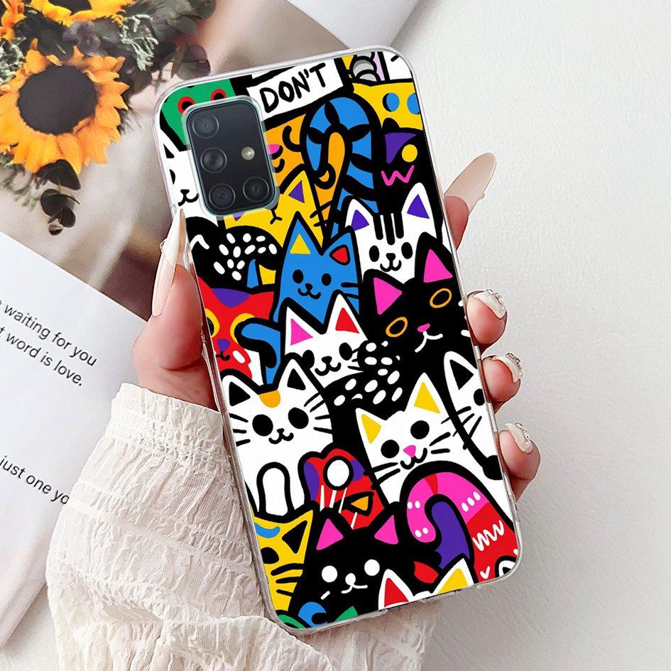 For Samsung Galaxy A71 Case SM-A715F Cover Fashion Butterfly Flower Soft Clear Silicone Phone Cover For Samsung A51 A 51 5G Capa