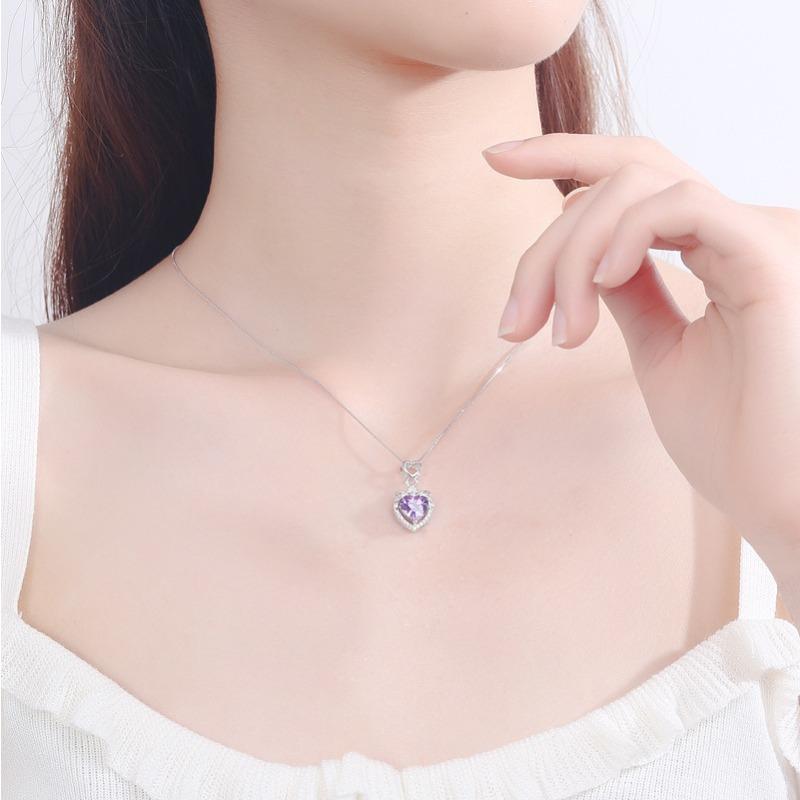 S925 Sterling Silver Double Love Pandantiv Lumină Ornament clasic de lux, original