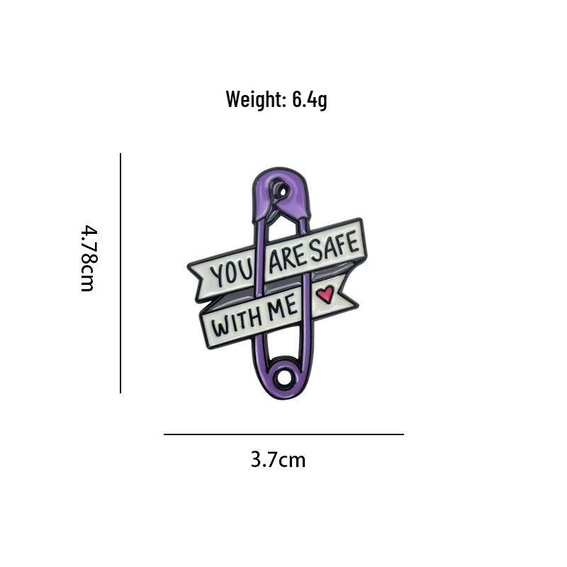 Custom Purple Heart Brooch with English Letters - Versatile Jewelry Accessory