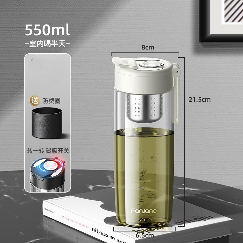 FANJANE Geüpgradede Magnetische Thee Mok met Thee Zeefje -20 Tot 100℃ BPA VRIJ 1000ml Sport TRITAN Plastic Waterfles Mok met Filter