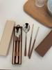 304 Stainless Steel Single-Person Cutlery Set: Portable Lunch Box with Chopsticks and Spoon