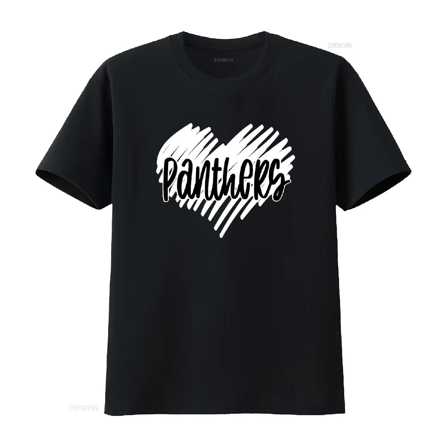 

School Spirit Panthers Panther Pride T Shirt vintage Washed homme fashion Stretched Top For Everyday Wear Unisex Casual XXXXXL