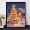 Christmas Diamond Painting Kit Snowy Winter Forest Tree Cabin Snowman Handmade Home Entertainment Decorative Painting