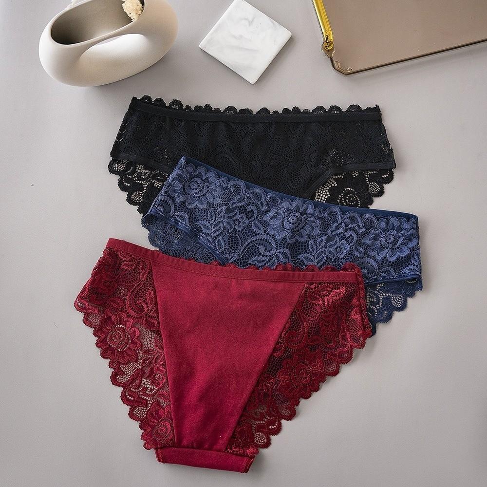 Hollow-out Lace Seamless Panties Low-waist Women's Underwear Mesh Lace Briefs  Summer Spring