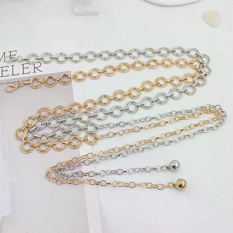Fashion Metal Waist Chain - Adjustable Thin Belt Suit Dress, Trendy Sexy Link
