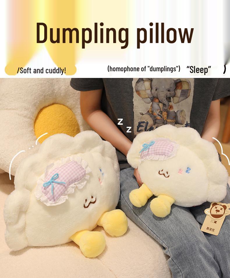 Cartoon Dumpling Pluche Kussen - Schattige, Grappige Voedsel Simulatie Pop voor Slapen en Comfort