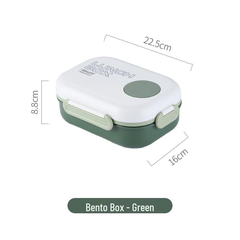 Microwavable Japanese-Style Wheat Straw Lunch Box Set with Compartments for Students and Office Workers