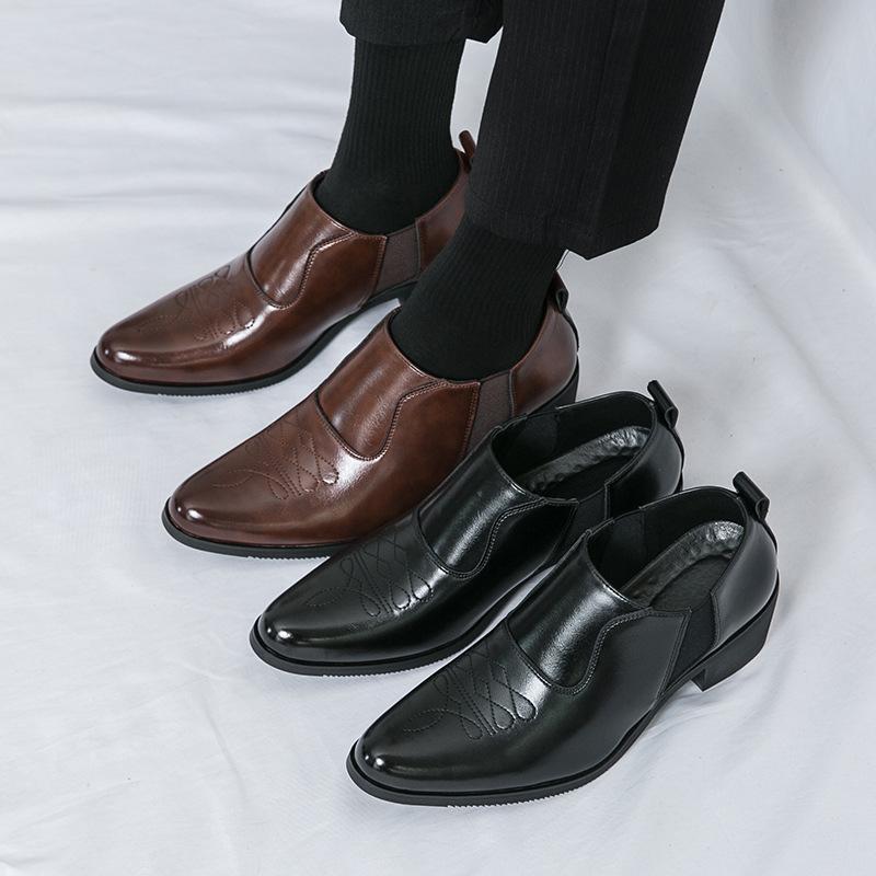 Anti-slip Shoes, Business Shoes, Groom Shoes, Thick-soled Elevated Men's Shoes