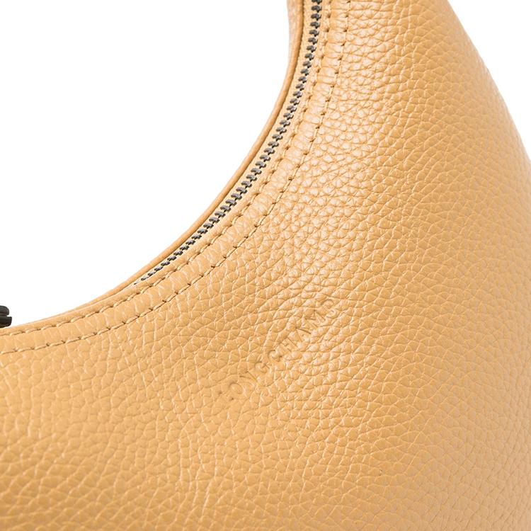 Longchamp Front Concave Embossed Logo Leather Handbag Shoulder Bag Small Women handbags Light-Brown 10217968026