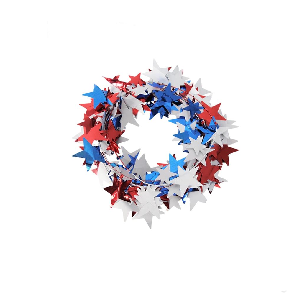 American Independence Day Decoration Star Party Colored Bar Iron Wire Red Blue Pentagram Flower
