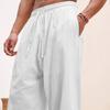 Spring Summer Mens Linen Pants Casual Thin Solid Color Trousers Men Elastic Waist Drawstring Breathable Holiday Beach Wear