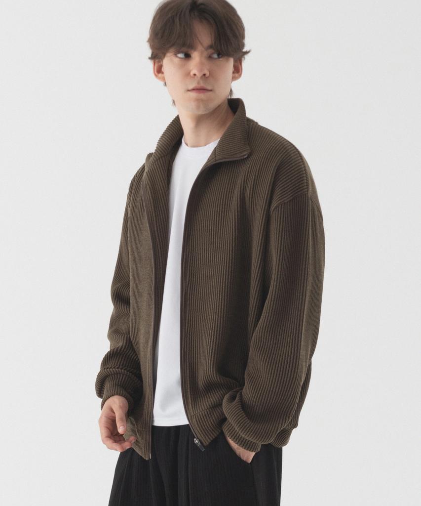 PIANER Comfortable Oversized Full-Zip Knit (Brown)