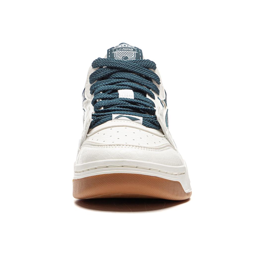 Li Ning Yue Bai Hi Casual Versatile Thick Sole Non-Slip Wear-Resistant Breathable High-Top Skate Shoes Men Sneakers White Green AGCU347-1