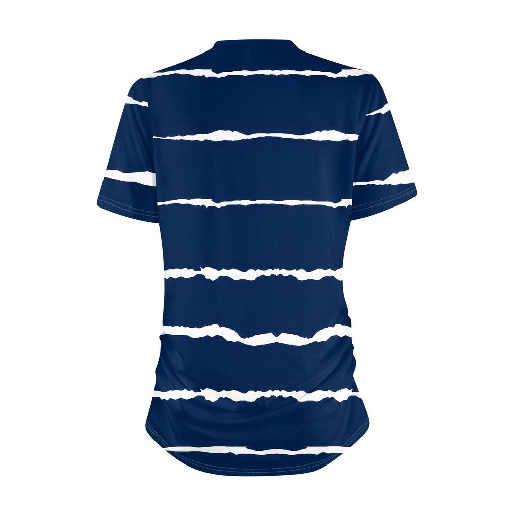 Camisetas femininas moda casual tops gola redonda manga curta estampado túnica