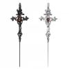 Gothic Charming Ear Delicate Moon Ear Hook Piercing Crow Cross Earring Hooks for Women Wedding Jewelry Accessories