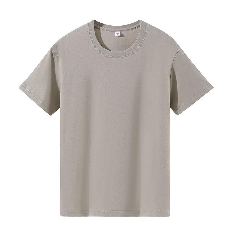 Unisex 180g Combed Cotton Round Neck T-shirt, Short Sleeve, Plain Color, Logo Print, Base Layer Shirt