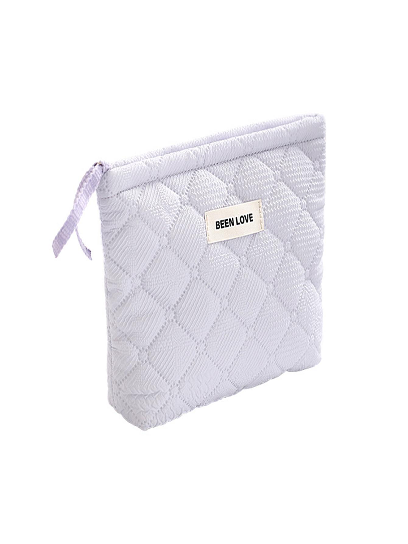 

Qipin Hand Storage Bag Solid Color Cosmetic Bag Travel Makeup Storage Bag Cosmetic Bag Large Capacity High-End Sense 20cm*20cm фиолетовый