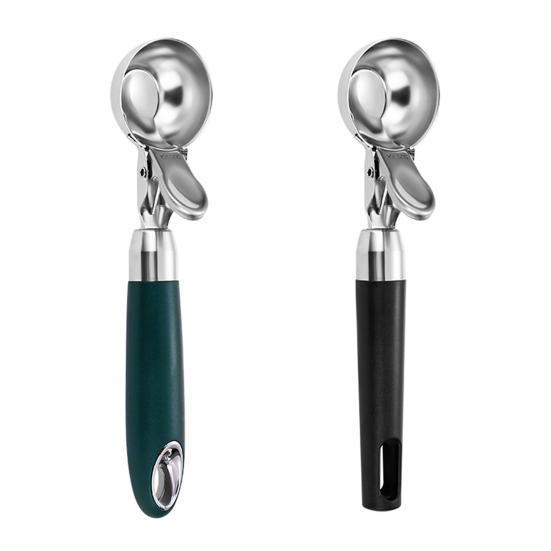 Pohodlná rukojeť Naběračka na zmrzlinu se zařízením na vybírání kuliček Otvor pro zavěšení Multifunkční Nerezová lžíce na těsto na sušenky Nástroj na dezerty