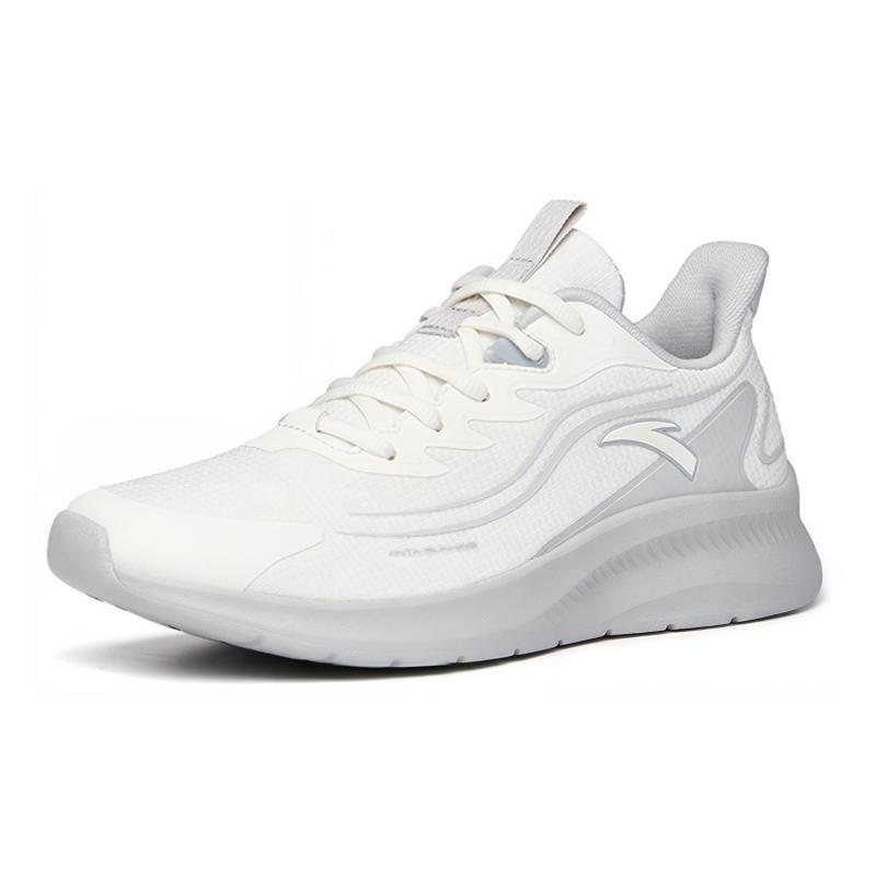 Anta Running Collection Cushioned Slip-Resistant Abrasion-Resistant Breathable Low-Top Running Shoes Men's White Gray Sneakers 912235581-2