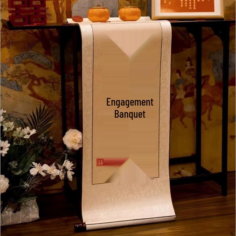 Customized Chinese-Inspired Wedding & Engagement Certificates: Ancient Style, Handwritten-Effect, Scroll-Design Decorations