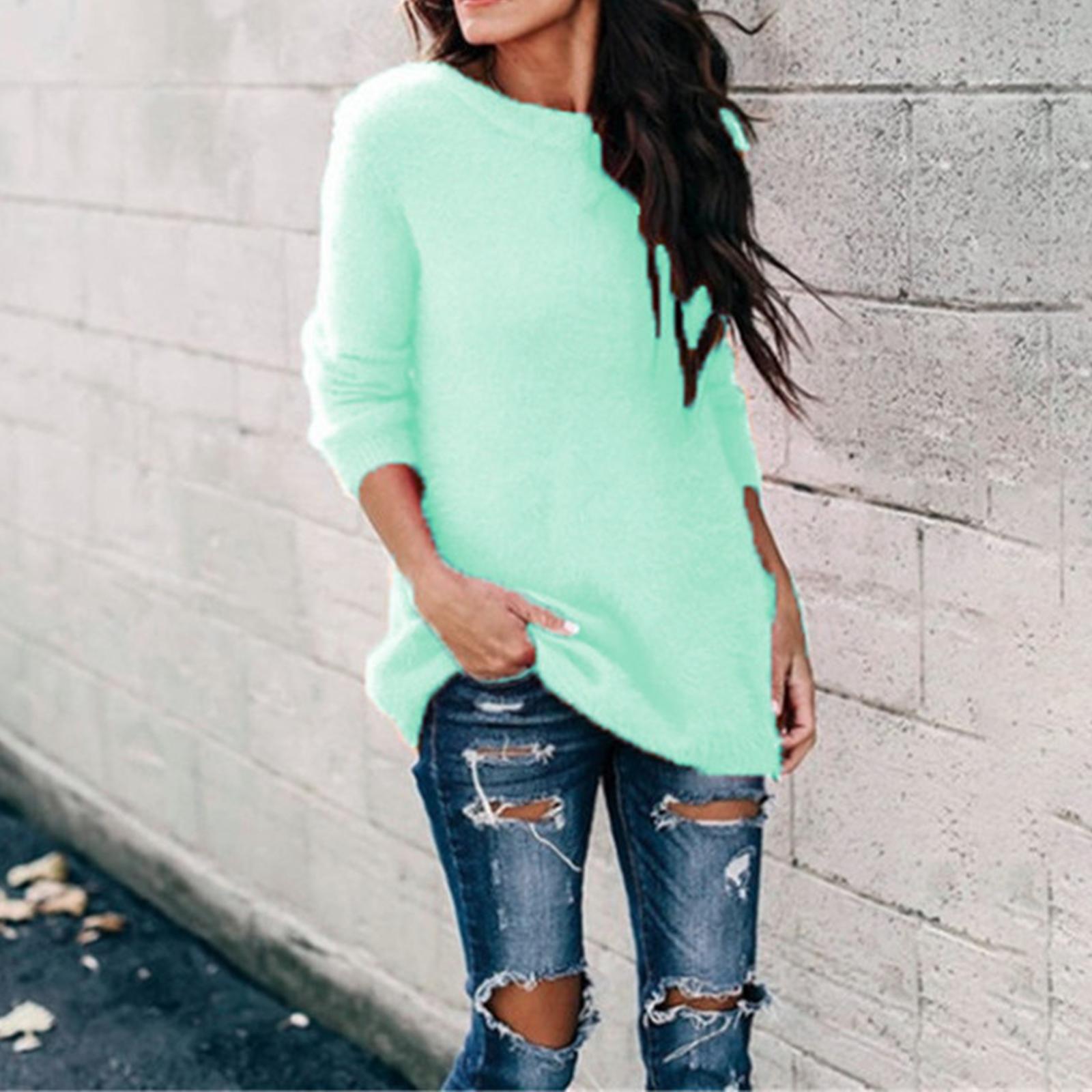 

Женский модный однотонный топ с длинным рукавом XXXXXL