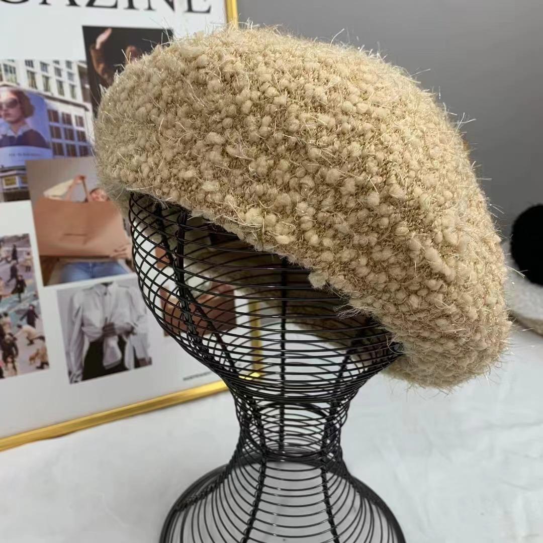 

Берет жіночий ретро осінньо-зимовий універсальний капелюх художника плюшевий теплий милий зимовий капелюх-бутон тренд Adult average size верблюд