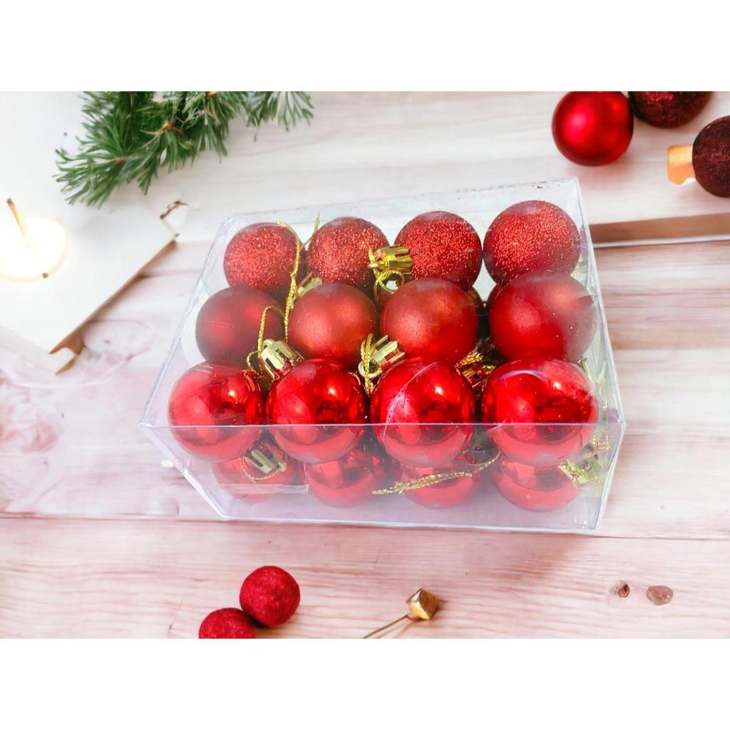 24 Rote & Goldene Weihnachts-X-Mass-Baumschmuckkugeln Anhänger Ornamente Hängende Baumkugeln Fröhliche Kugel Christbaumkugel Dekoration für Zuhause Party