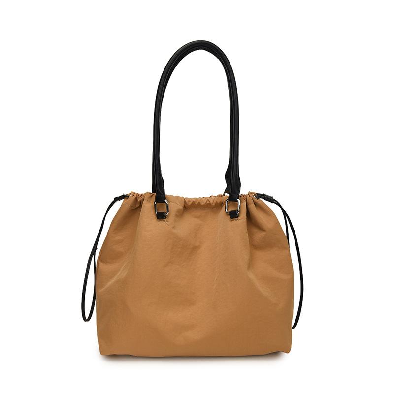 

Новая водонепроницаемая тканевая плечевая сумка для отдыха большой вместимости с затягивающимся шнурком, сумка-тоут для поездок на работу и в путешествиях хаки