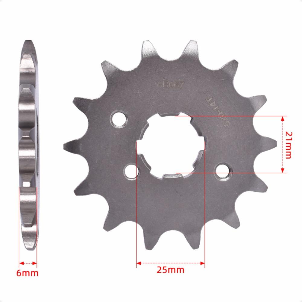 520 38T 14T Motorcycle Front Rear Sprocket Gear Wheel Cam for Yamaha Raptor 2004-2013 YFM350 Edition 2007 front 14T