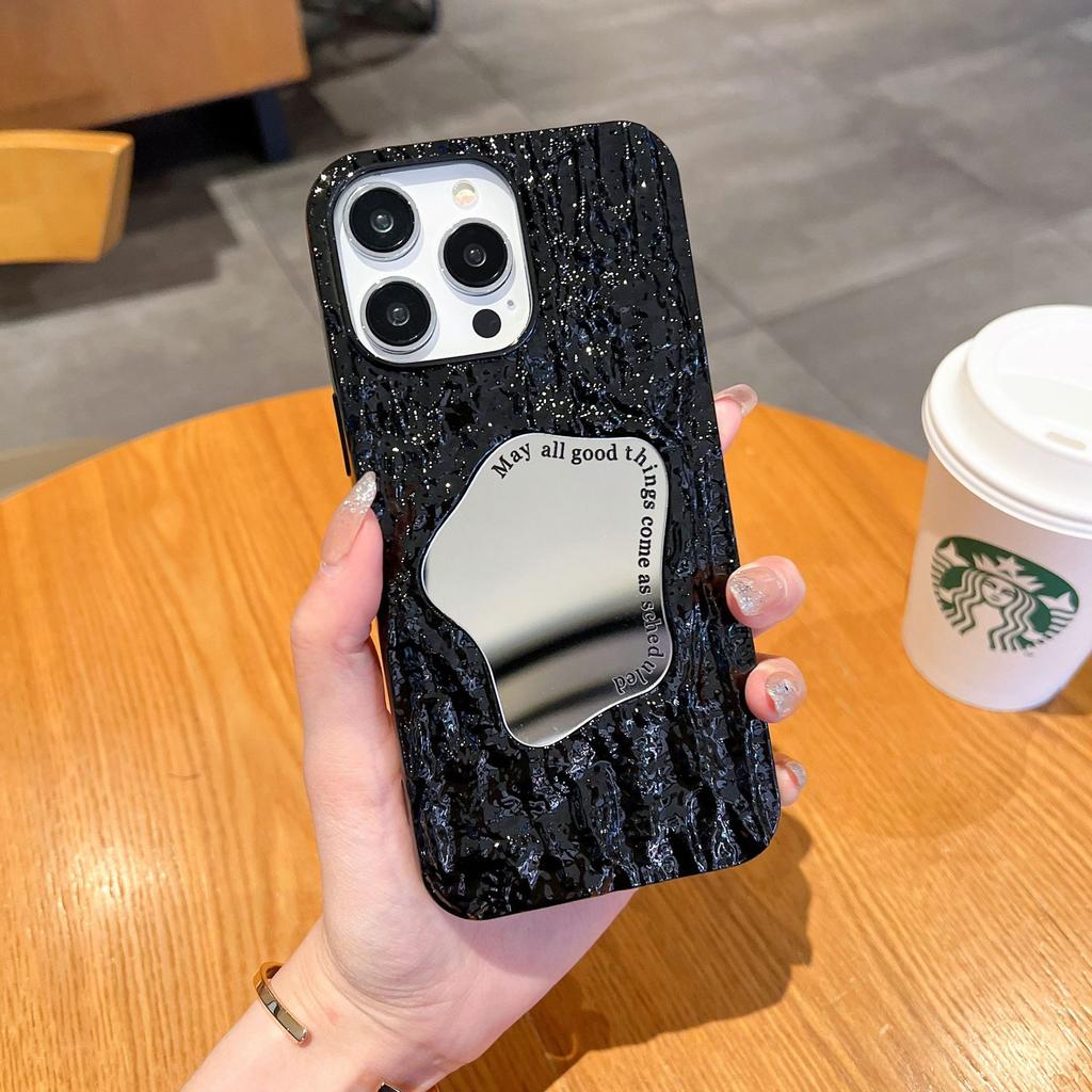 Niche Style Wrinkled Irregular Mirror Case Compatible with Apple 17 Phone Case iPhone 16 Pro Max New Model 14/15