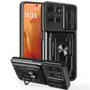 For Motorola Moto G75 5G Case PC+TPU Kickstand Phone Back Cover with Camera Slider