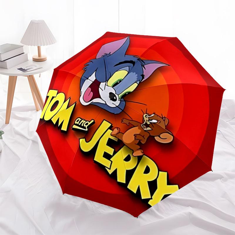 1pc Tom, Jerry Automatic Open/Close Umbrella, Christmas Gift for Men Women, Daily Travel Outdoor Use yy251101184