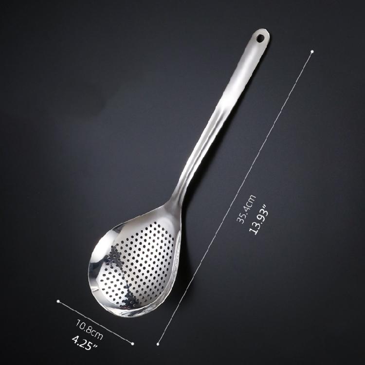 Household Dumplings Ladle Long Handle Pepper Colander Heavy Duty Food Strainer Spoon for Frying & Cooking